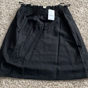 NWT Sz 0  JCrew Black Linen paper bag Skirt